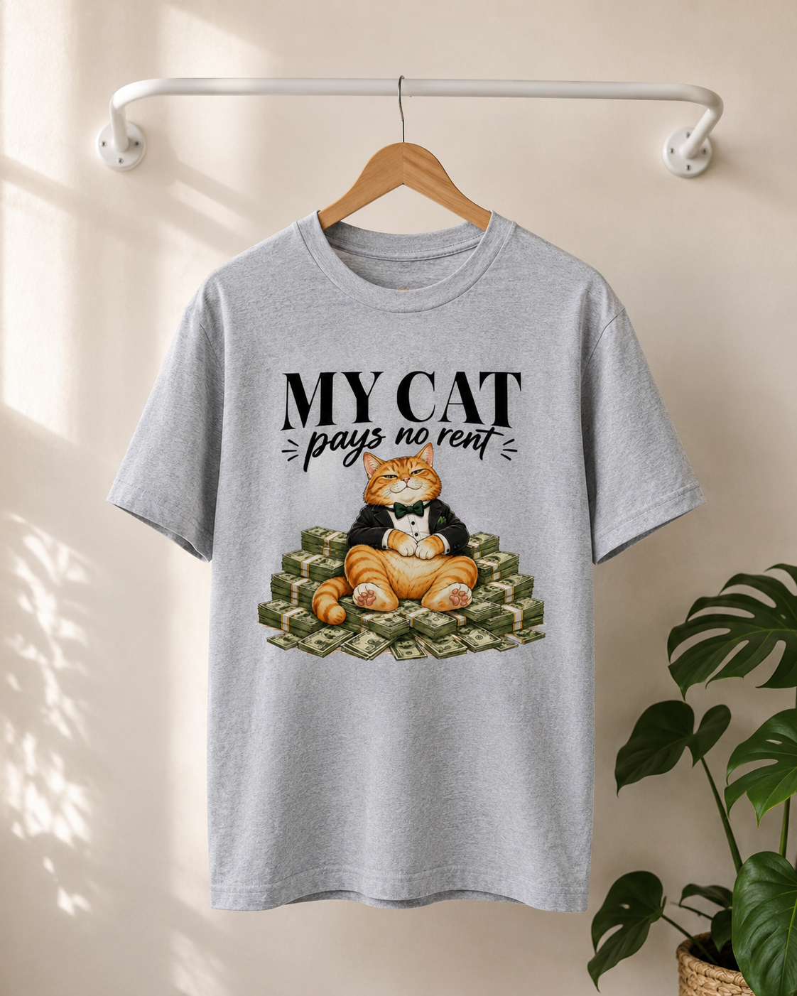 Cat Pays no Rent T-Shirt
